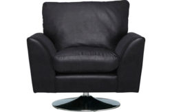HOME New Alfie Leather Effect Swivel Chair - Black